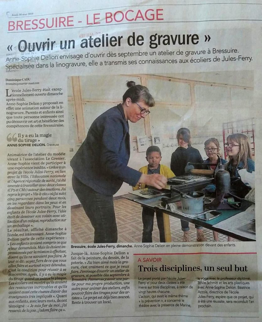 Courrier de l'Ouest Fête de l'Estampe le 28 mai 2019